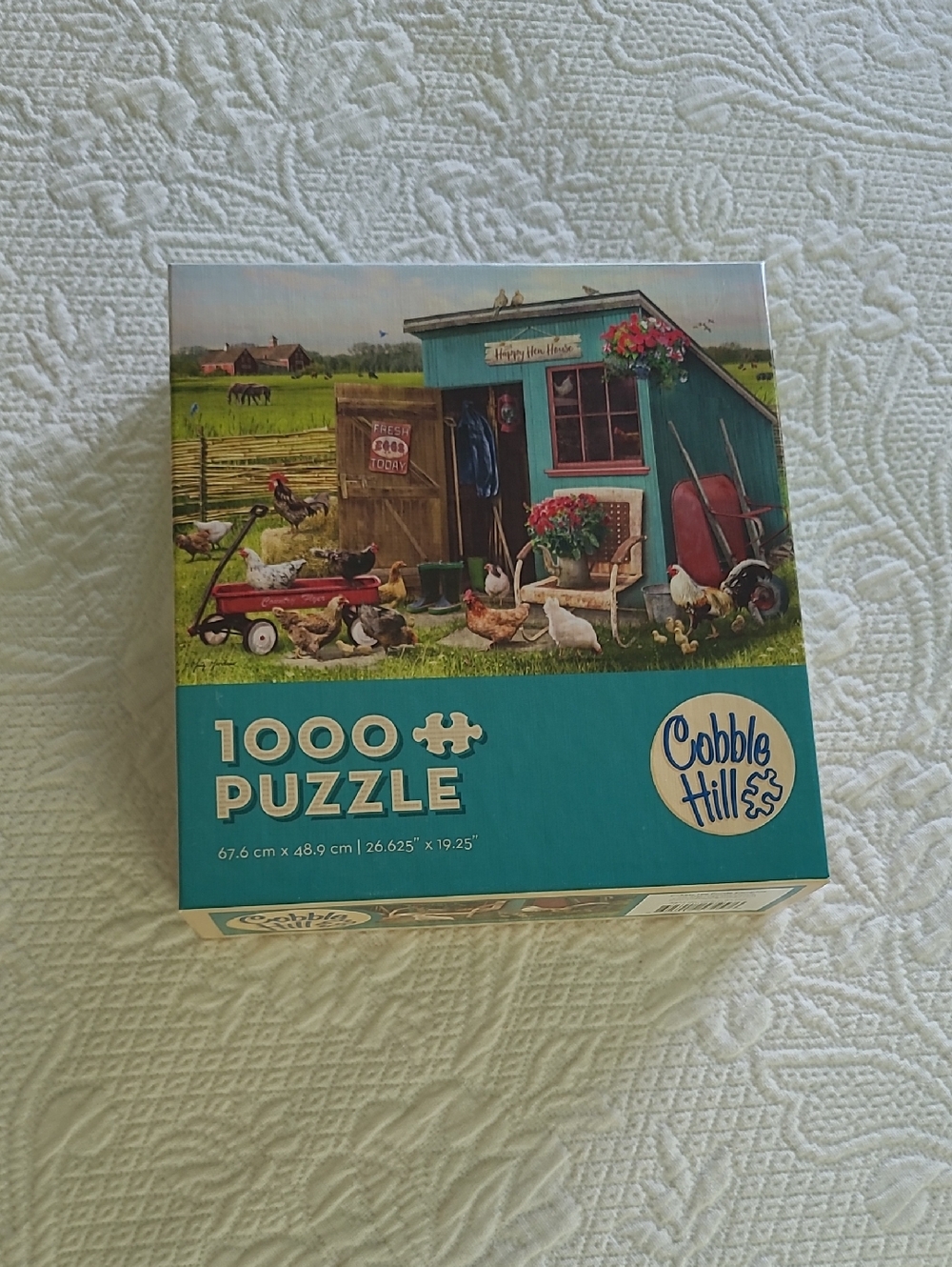 The Happy Hen House Farm Scene Puzzle, Cobble Hill, 1000 Pieces, Nostalgic Farm
